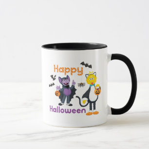 Big Bird and Count   Happy Halloween Mug