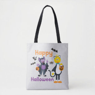 Big Bird and Count   Happy Halloween Tote Bag