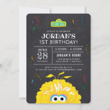 Big Bird Chalkboard Confetti Birthday