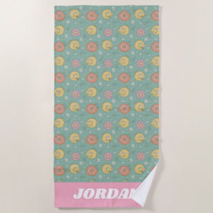 Big Bird   Good Vibes Floral   Add Your Name Beach Towel