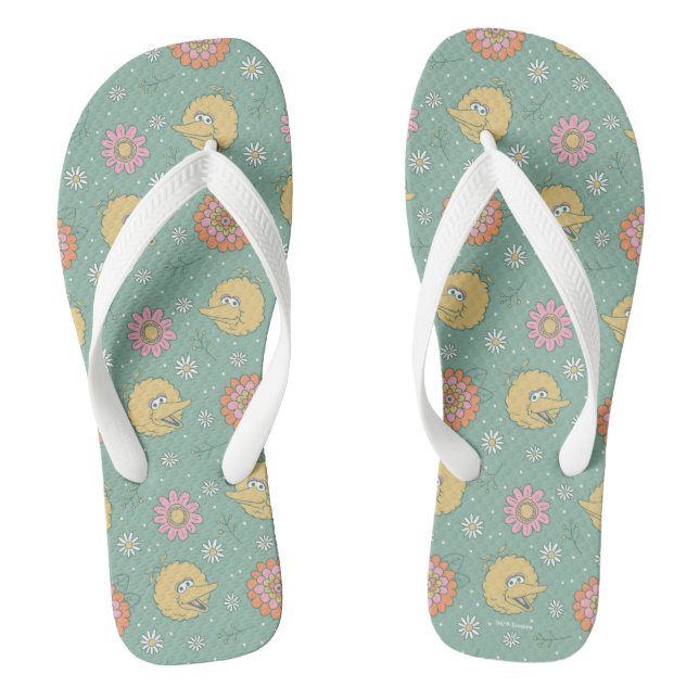 Big Bird | Good Vibes Floral Pattern Flip Flops (Footbed)