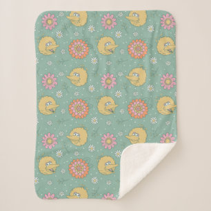 Big Bird   Good Vibes Floral Pattern Sherpa Blanket