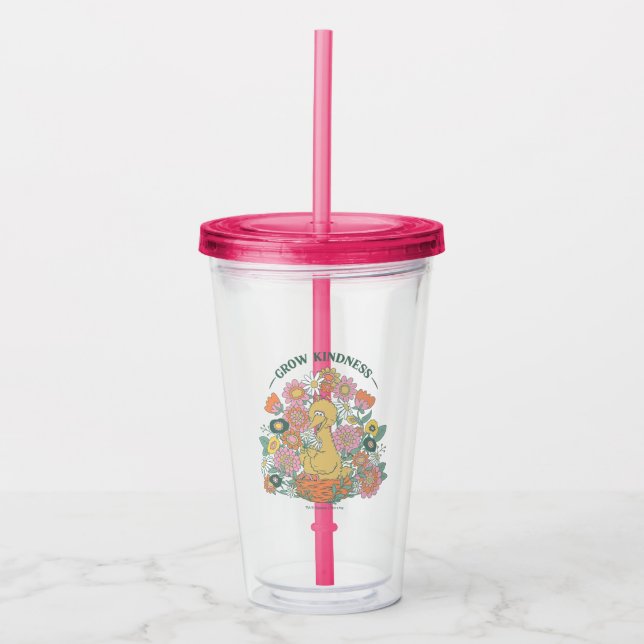Big Bird | Grow Kindness Floral Graphic Acrylic Tumbler (Front)