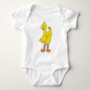 Big Bird Holding Christmas Ornaments Baby Bodysuit