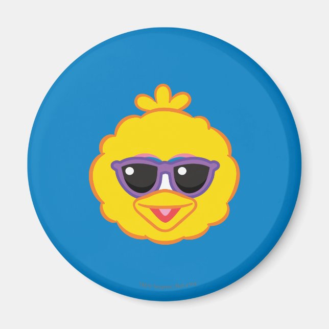 Big Bird Smiling Face with Sunglasses Magnet (Front)