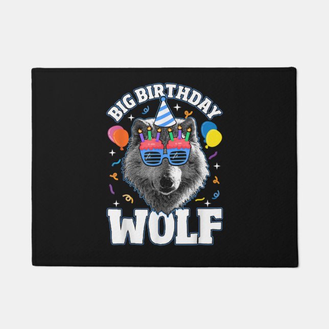 Big Birthday Wolf for Wolves Doormat (Front)