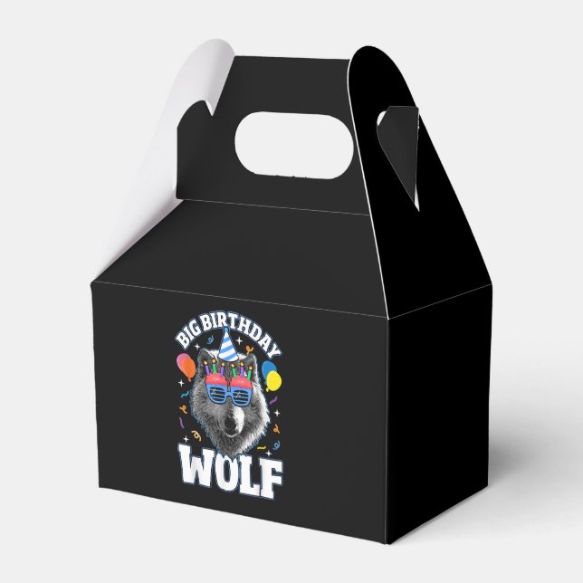 Big Birthday Wolf for Wolves Favor Box (Front Side)