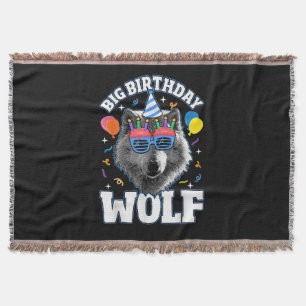 Big Birthday Wolf for Wolves Throw Blanket