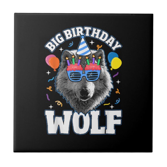 Big Birthday Wolf for Wolves Tile (Front)
