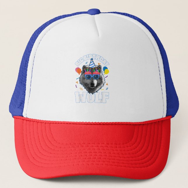 Big Birthday Wolf for Wolves Trucker Hat (Front)