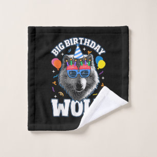 Big Birthday Wolf for Wolves Wash Cloth