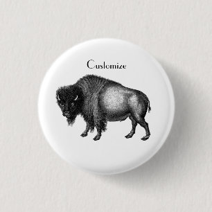 Big Bison Buffalo Thunder_Cove  1 Inch Round Button