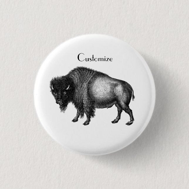 Big Bison Buffalo Thunder_Cove  1 Inch Round Button (Front)
