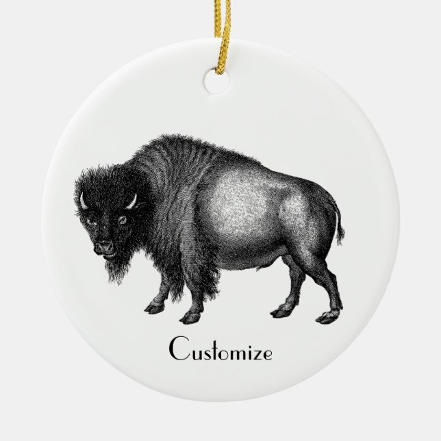Big Bison Buffalo Thunder_Cove  Ceramic Ornament (Front)