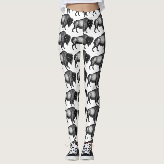 Big Bison Buffalo Thunder_Cove  Leggings (Front)