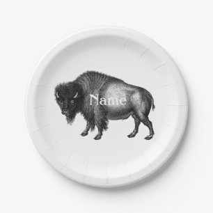 Big Bison Buffalo Thunder_Cove Paper Plate