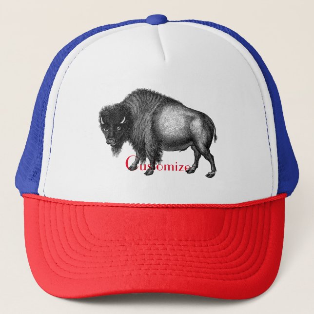 Big Bison Buffalo Thunder_Cove Trucker Hat (Front)