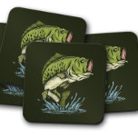 Big Bite Bass Coaster | Large Mouth Bass Coaster<br><div class="desc">Big Bite Bass Coaster | Large Mouth Bass Fish Coaster Set Hook your guests with our Big Bite Bass Coaster set, featuring a vivid large mouth bass illustration that captures the thrill of the catch. Crafted from premium cork, these coasters offer robust protection while infusing your space with a rugged,...</div>