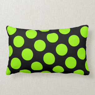 Big Black and Green Polka Dot American MoJo Pillow