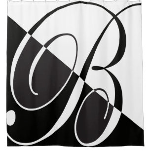 Big Black and White Letter B Elegant Monogram