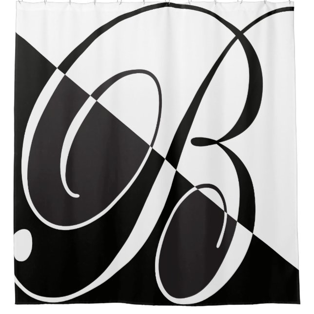 Big Black and White Letter B Elegant Monogram (Front)