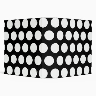 Big Black and White Polka Dots Binder