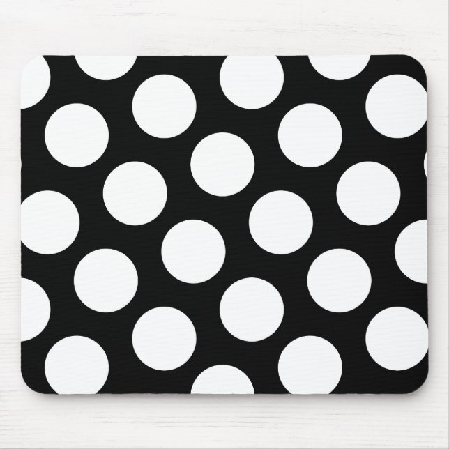 Big Black and White Polka Dots Mouse Pad (Front)