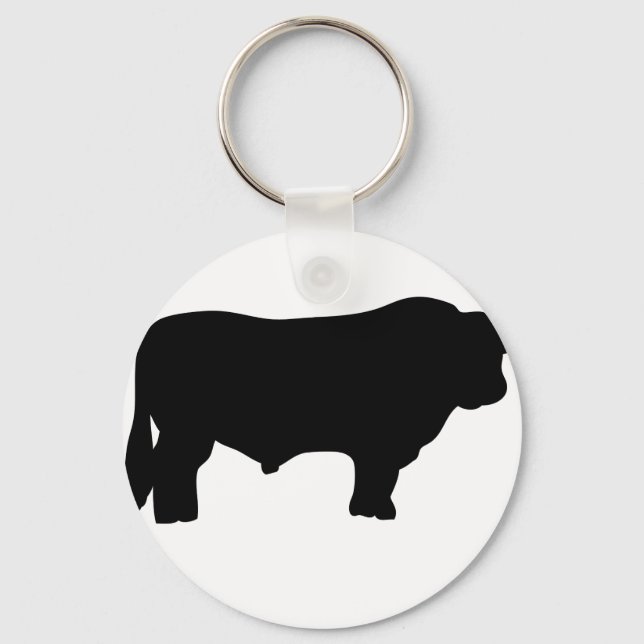 big black angus bull keychain (Front)