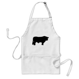 big black angus bull standard apron
