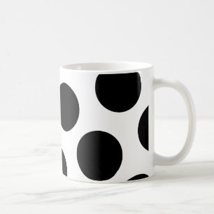 Big Black Diagonal Dots Coffee Mug
