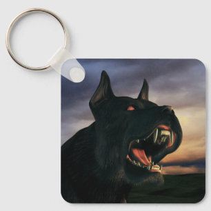 Big, black dog keychain