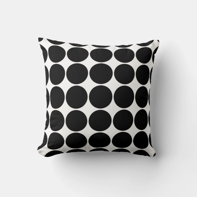 Big Black Dots Throw Pillow (Front)