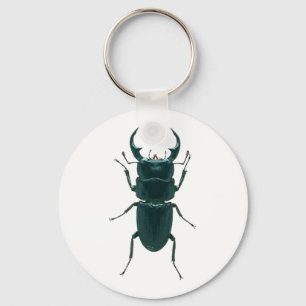 Big Black Dung Beetle Keychain
