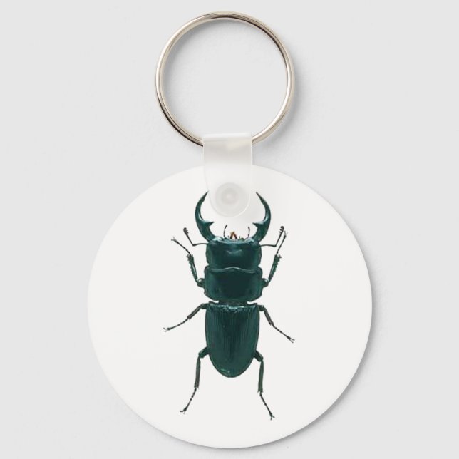 Big Black Dung Beetle Keychain (Front)