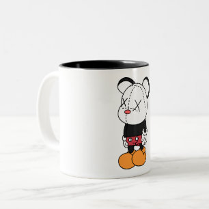 Big black-eared mouse Two-Tone coffee mug