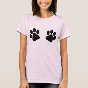 Big Black Paw Prints Large Dog Lover Funny T-Shirt