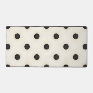 Big Black Polka Dots on Antique White Distressed Desk Mat