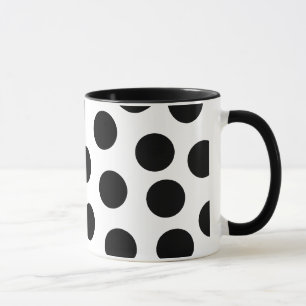 Big Black Polka Dots on Customizable Background Mug