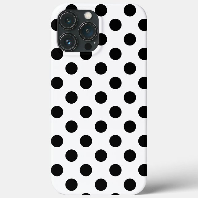 Big Black Polka Dots On White Cool Stylish Pattern Case-Mate iPhone Case (Back)