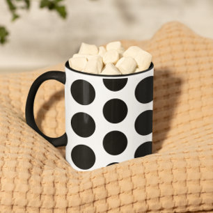 Big Black Polka Dots Pattern Mug
