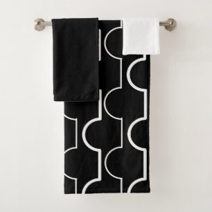 Big Black Scallops Bath Towel Set