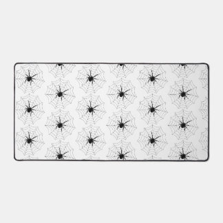 Big Black Spider Web Design Halloween Pattern Desk Mat