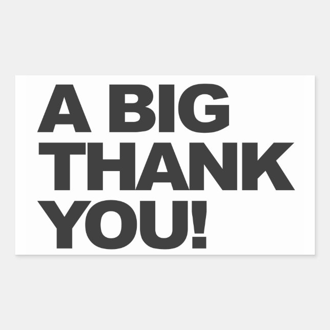 Big Black Thank You Sticker (Front)