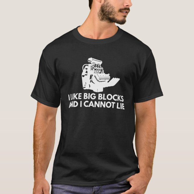 Big Block Engine  Car Guy T-Shirt (Front)