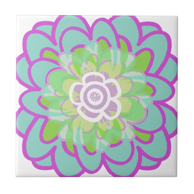 Big Blooming Succulent Tile (Front)