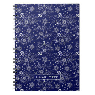 Big blossom floral seamless pattern personalized notebook