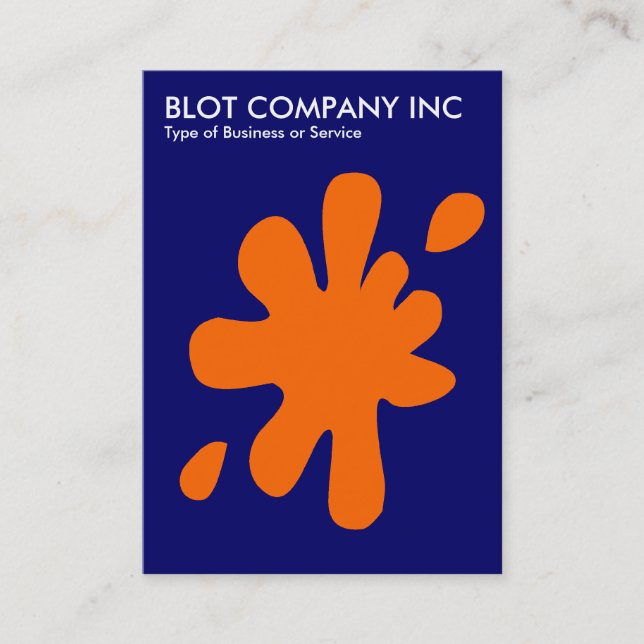 Big Blot - Orange on Dark Blue 000066 Business Card (Front)