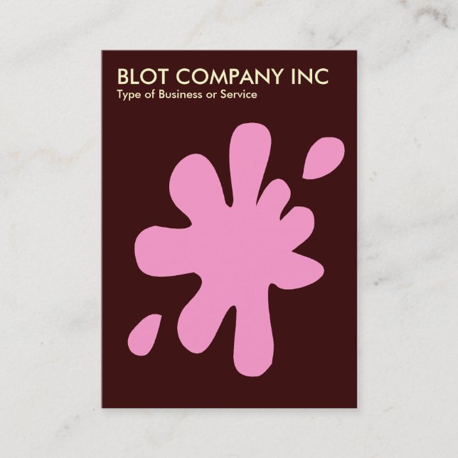 Big Blot - Pink with Cream on Dark Brown 330000 Business Card (Front)