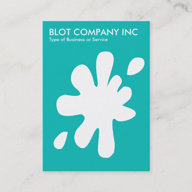 Big Blot - White on Aqua Blue Business Card (Front)