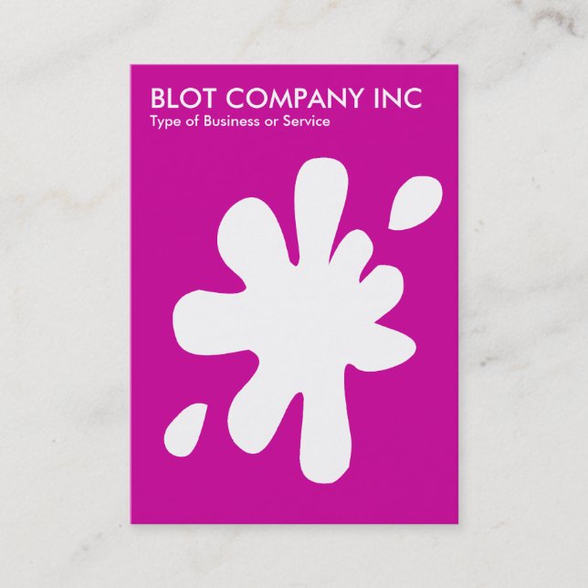 Big Blot - White on Deep Magenta CC0099 Business Card (Front)